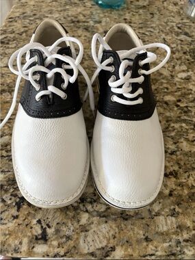 🔥Men's Bowling White and Black Lace-Up Athletic Shoes